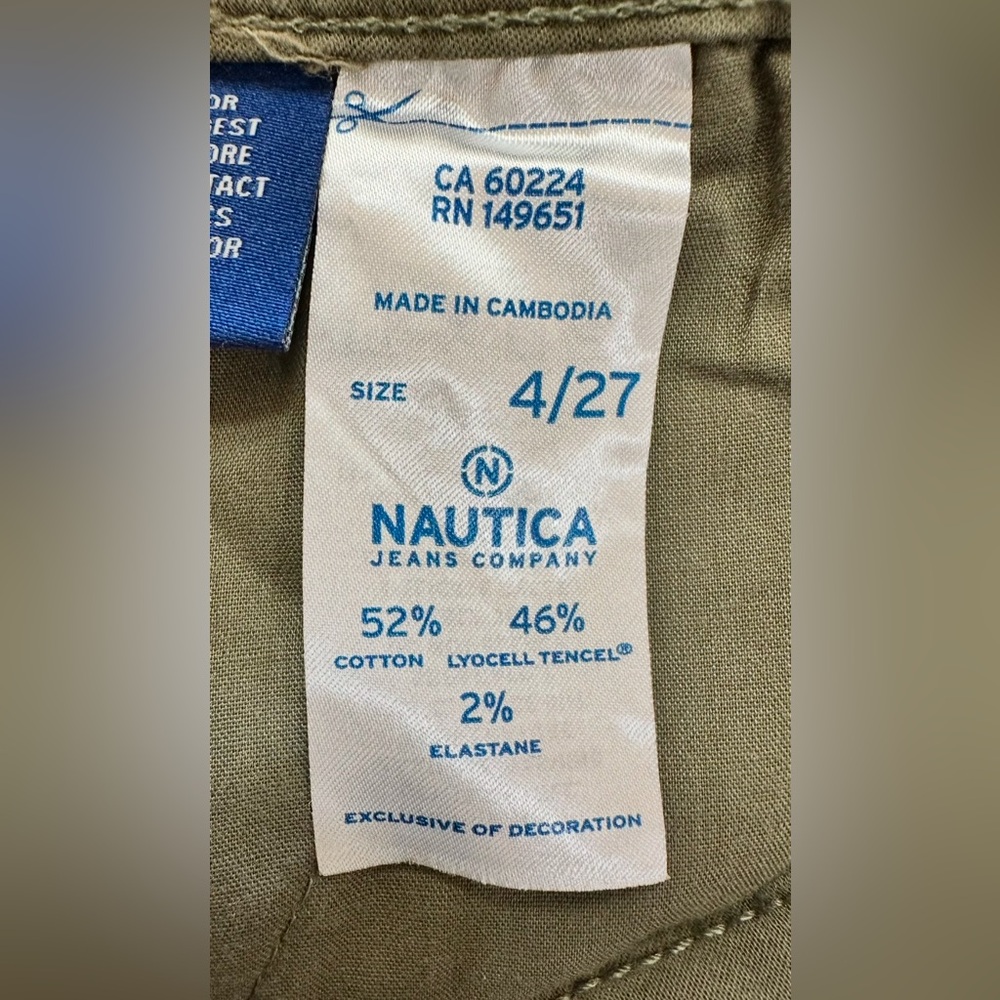 Nautica Jeans Company Tencel Ankle Trouser Pants Size 4/27 Olive Green NWT - Picture 7 of 10